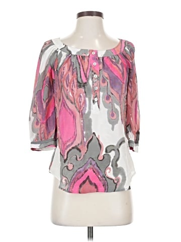 Trina Turk 3/4 Sleeve Silk Top (view 1)