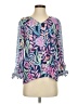 Lilly Pulitzer 100% Polyester Blue 3/4 Sleeve Blouse Size XS - photo 1