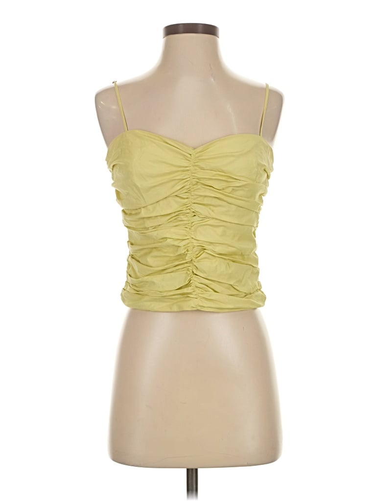 Pre-owned Dynamite Sleeveless Top Yellow Sweetheart Neckline Tops