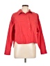 Pale Sky 100% Cotton Red 3/4 Sleeve Button-Down Shirt Size L - photo 1