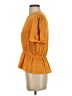 Slate & Willow 100% Polyester Orange Short Sleeve Blouse Size 4 - photo 5