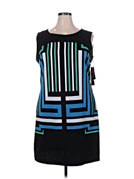 Robe Ile New York Taille 10 (M) - Fit & Flare Verte à Fleurs, Col Bustier, Sans Manches