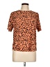 Papermoon 100% Polyester Animal Print Orange Short Sleeve Blouse Size L (petite) - photo 1