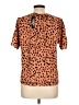 Papermoon 100% Polyester Animal Print Orange Short Sleeve Blouse Size L (petite) - photo 2