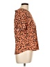 Papermoon 100% Polyester Animal Print Orange Short Sleeve Blouse Size L (petite) - photo 4