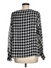 Vince Camuto 100% Polyester Houndstooth Silver Long Sleeve Blouse Size M - photo 2