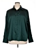 Heatherly Solid Green Long Sleeve Blouse Size XL - photo 1