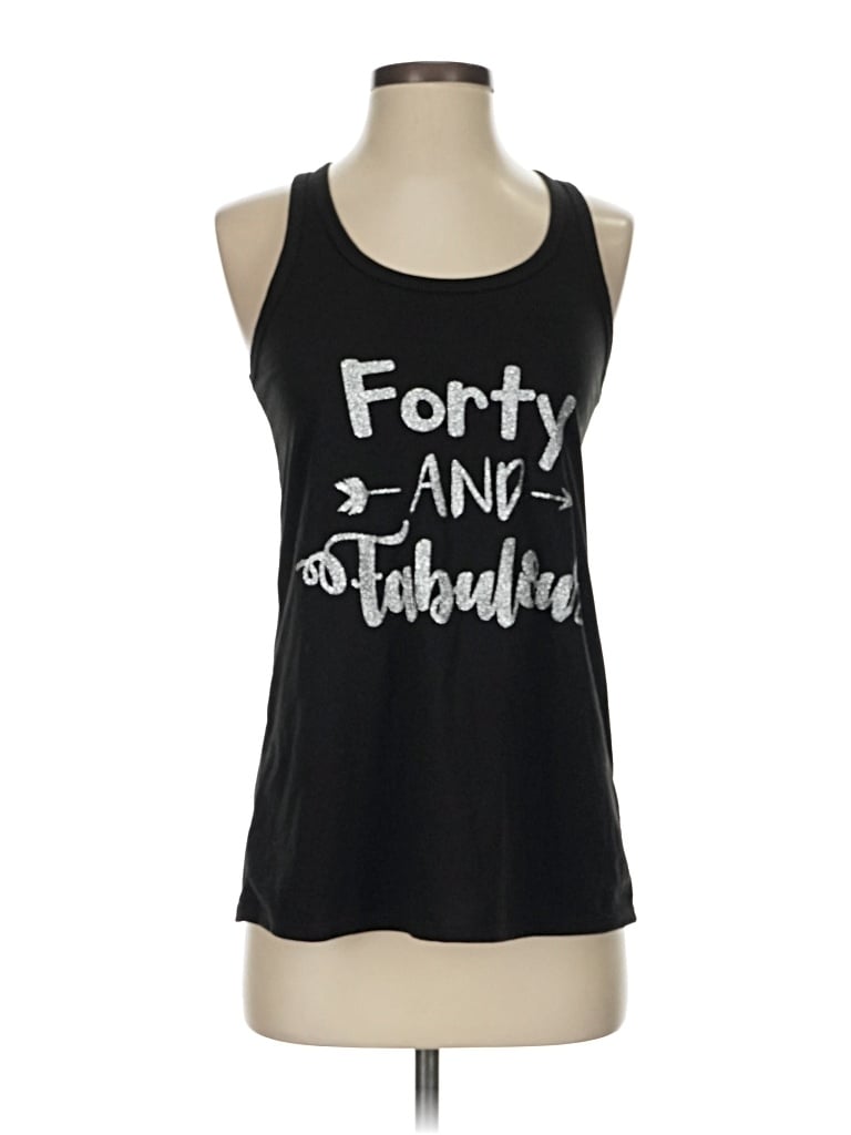 Pre-owned Athletic Works Tank Top Black Halter Neckline Tops