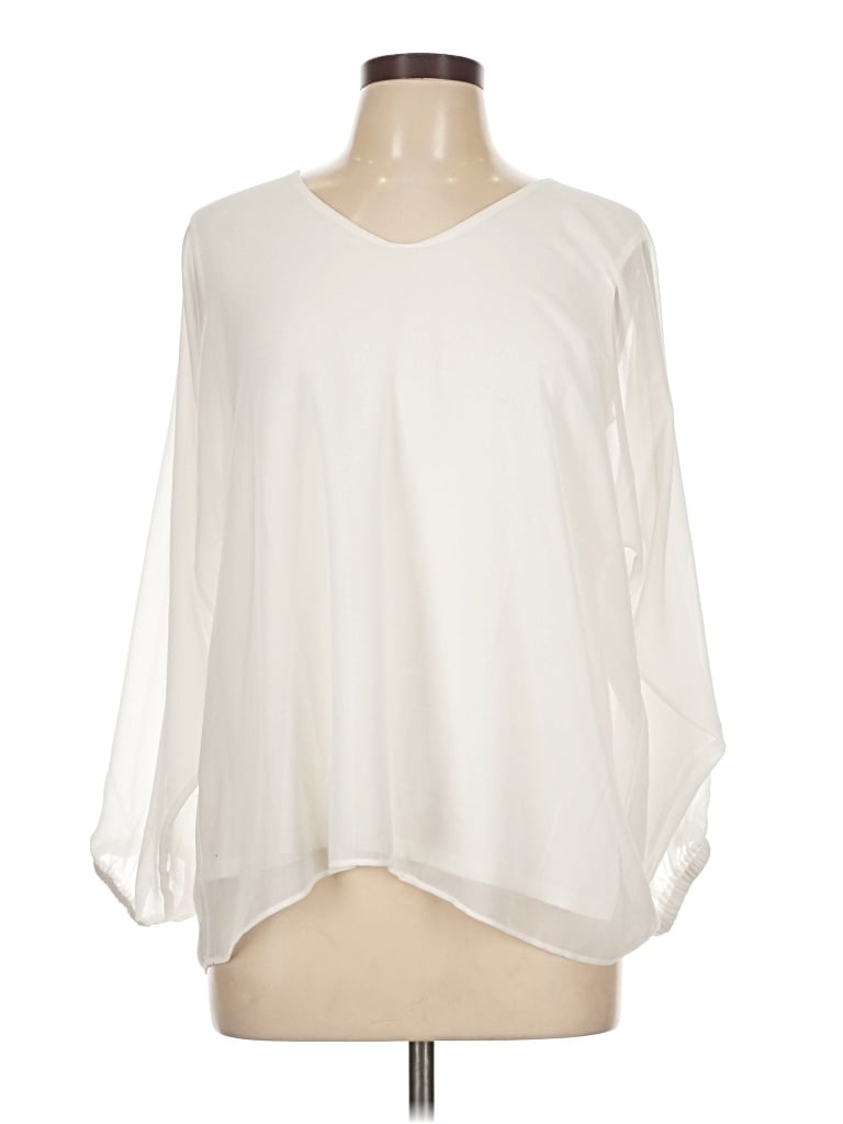 Pre-owned Wynne Layers Long Sleeve Blouse In White