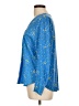 Ann Taylor Print Blue Long Sleeve Blouse Size L (petite) - photo 5