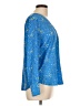 Ann Taylor Print Blue Long Sleeve Blouse Size L (petite) - photo 4