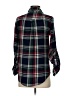 Buttons 100% Polyester Plaid Black Blue Long Sleeve Blouse Size S - photo 2