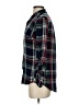 Buttons 100% Polyester Plaid Black Blue Long Sleeve Blouse Size S - photo 5