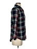 Buttons 100% Polyester Plaid Black Blue Long Sleeve Blouse Size S - photo 4