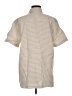 Lands' End Chevron-herringbone Tan Short Sleeve Button-Down Shirt Size M - photo 2