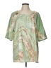 Unbranded 100% Polyester Green Short Sleeve Blouse Size L (estimated) - photo 1