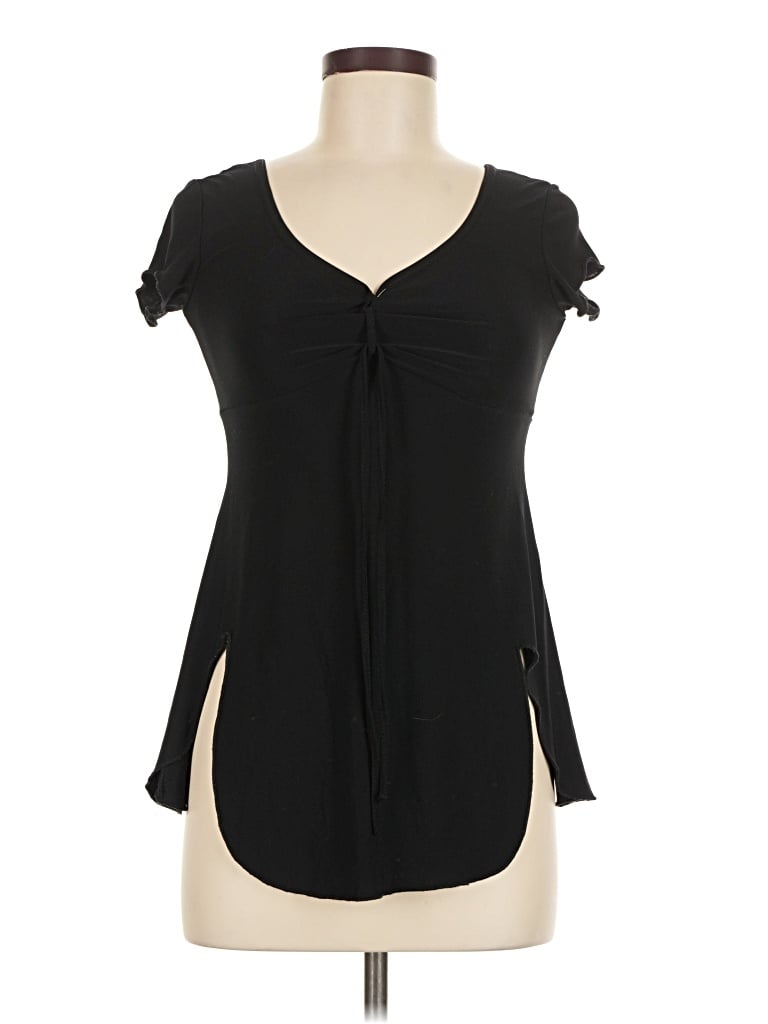 Pre-owned Dynamite Short Sleeve Top Black Sweetheart Neckline Tops