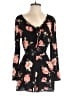 Rewind 100% Rayon Floral Black Romper Size S - photo 1