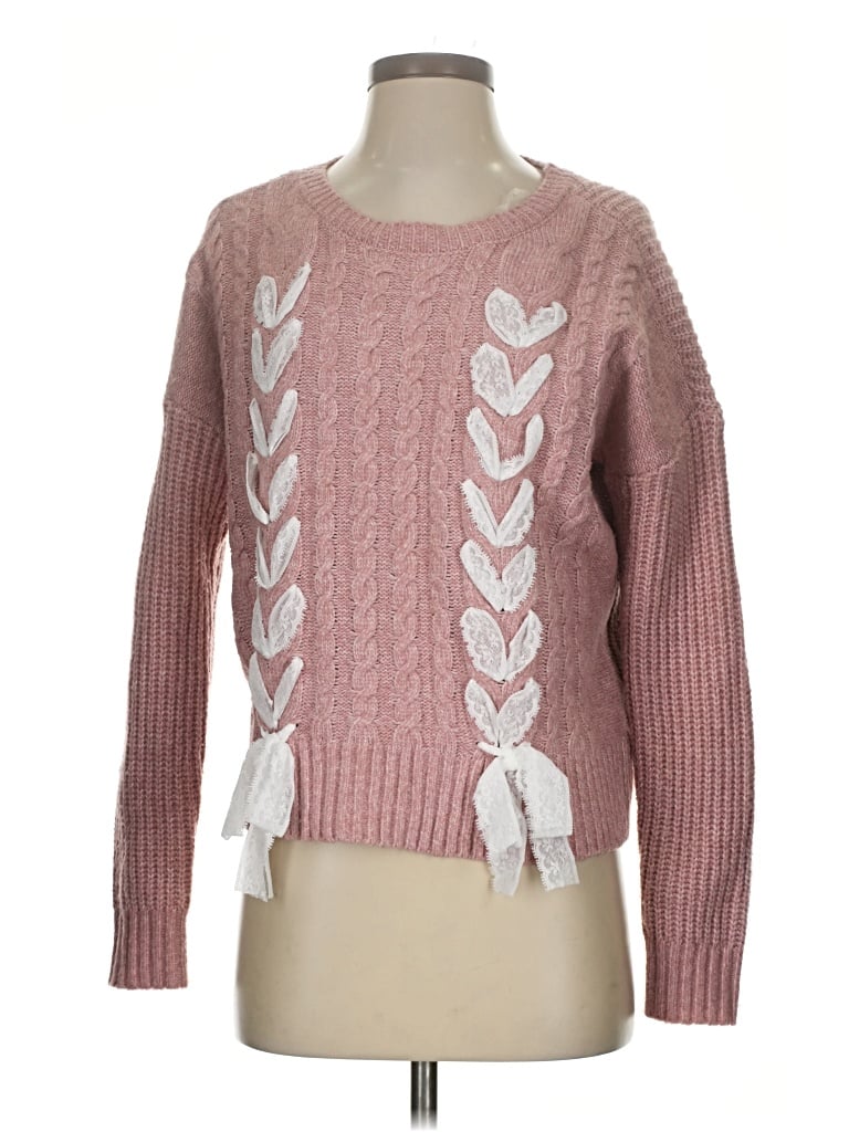 Pre-owned Francesca's Pullover Sweater In Pink