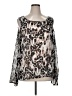 Daisy Fuentes 100% Polyester Silver Long Sleeve Blouse Size 1X - photo 1