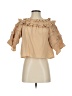 Meadows 100% Cotton Tan 3/4 Sleeve Blouse Size 4 - photo 1