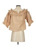 Meadows 100% Cotton Tan 3/4 Sleeve Blouse Size 4 - photo 2