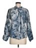 Relativity Print Blue Long Sleeve Blouse Size M - photo 1