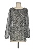Daisy Fuentes Silver Long Sleeve Blouse Size M - photo 1