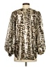Assorted Brands 100% Polyester Animal Print Gold Long Sleeve Blouse Size S - photo 2