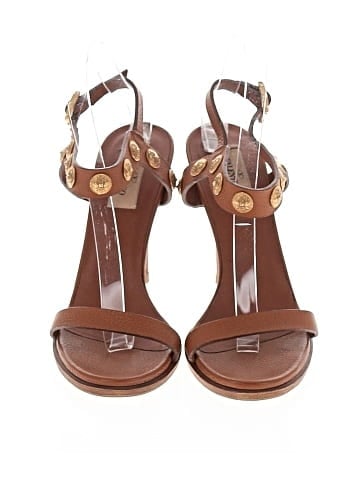 Valentino Garavani Leather Coin Studded Sandals (view 2)