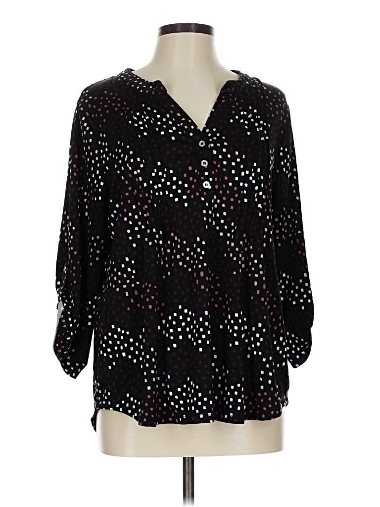 Pre-owned Ny Collection 3/4 Sleeve Blouse In Black