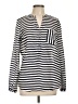 Papaya 100% Polyester Stripes Silver Long Sleeve Blouse Size L - photo 1