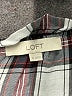 Ann Taylor LOFT 100% Lyocell Plaid Silver Burgundy Long Sleeve Blouse Size M - photo 7