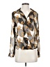 Timing 100% Polyester Animal Print Silver Long Sleeve Blouse Size S - photo 1