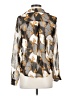 Timing 100% Polyester Animal Print Silver Long Sleeve Blouse Size S - photo 2