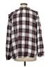 Ann Taylor LOFT 100% Lyocell Plaid Silver Burgundy Long Sleeve Blouse Size M - photo 2