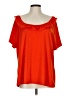 Unbranded Orange Short Sleeve Blouse Size L (estimated) - photo 1
