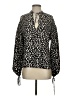 Bardot 100% Polyester Animal Print Black Long Sleeve Blouse Size XXS - photo 1