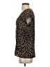 Joie 100% Silk Animal Print Brown Short Sleeve Silk Top Size S - photo 5