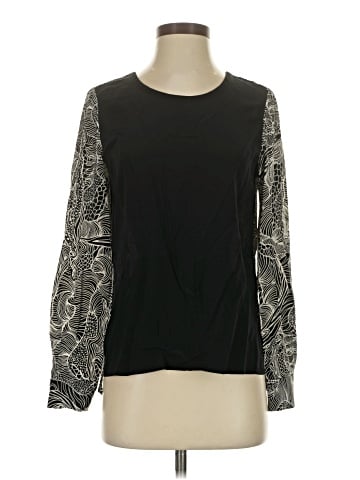 Diane von Furstenberg Long Sleeve Silk Top (view 1)