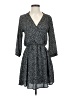 Lush 100% Polyester Print Gray Casual Dress Size S - photo 1