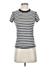 NSF Stripes Silver Short Sleeve Turtleneck Size P (petite) - photo 1