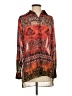 Mishca 100% Polyester Print Red Long Sleeve Blouse Size S - photo 1