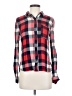 Buttons 100% Rayon Plaid Red Long Sleeve Button-Down Shirt Size S - photo 1