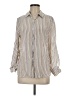 Max Studio 100% Rayon Stripes Ivory Long Sleeve Blouse Size M - photo 1