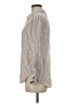 Max Studio 100% Rayon Stripes Ivory Long Sleeve Blouse Size M - photo 5