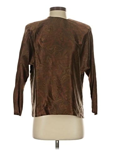 Linda Allard Ellen Tracy Long Sleeve Silk Top (view 1)