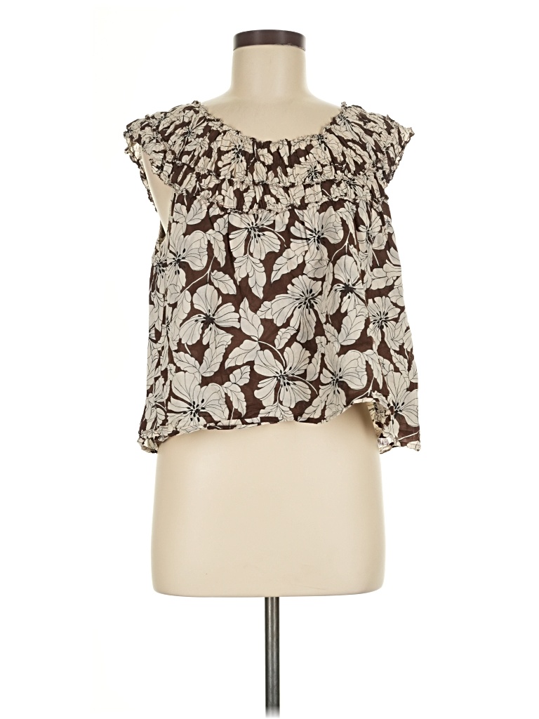Pre-owned Jcrew Sleeveless Blouse In Brown