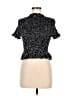 Aqua Polka Dots Black Short Sleeve Blouse Size M - photo 1