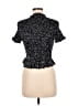 Aqua Polka Dots Black Short Sleeve Blouse Size M - photo 2